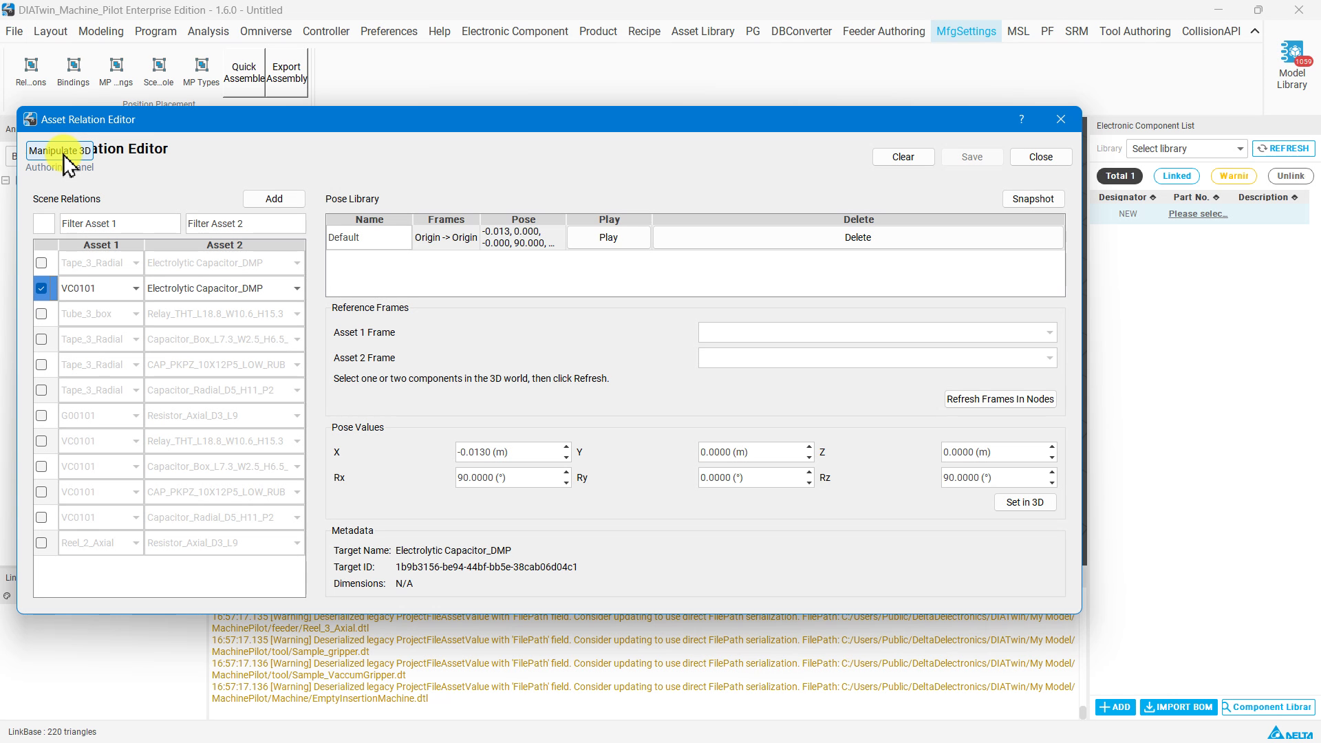 Asset Relation Editor 左上角的 Manipulate 3D