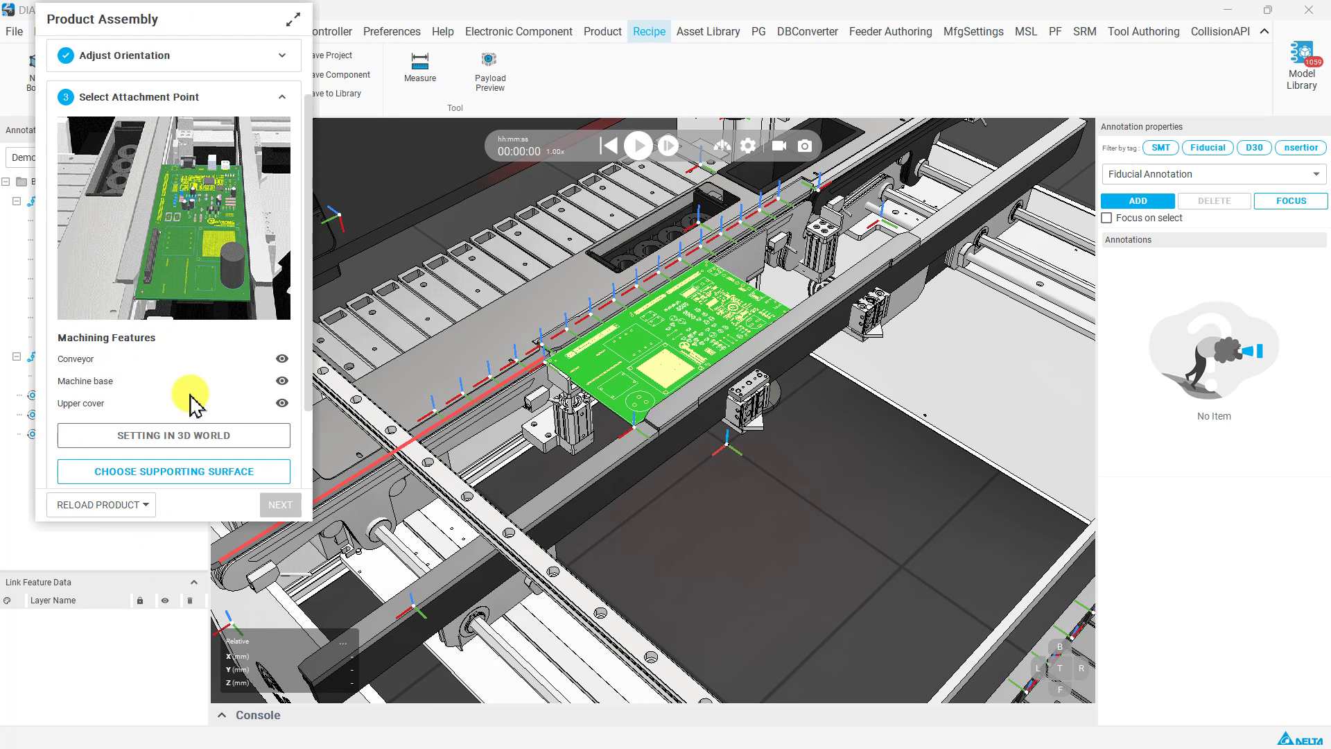 顯示 Select Attachment Point 的 Machining Features