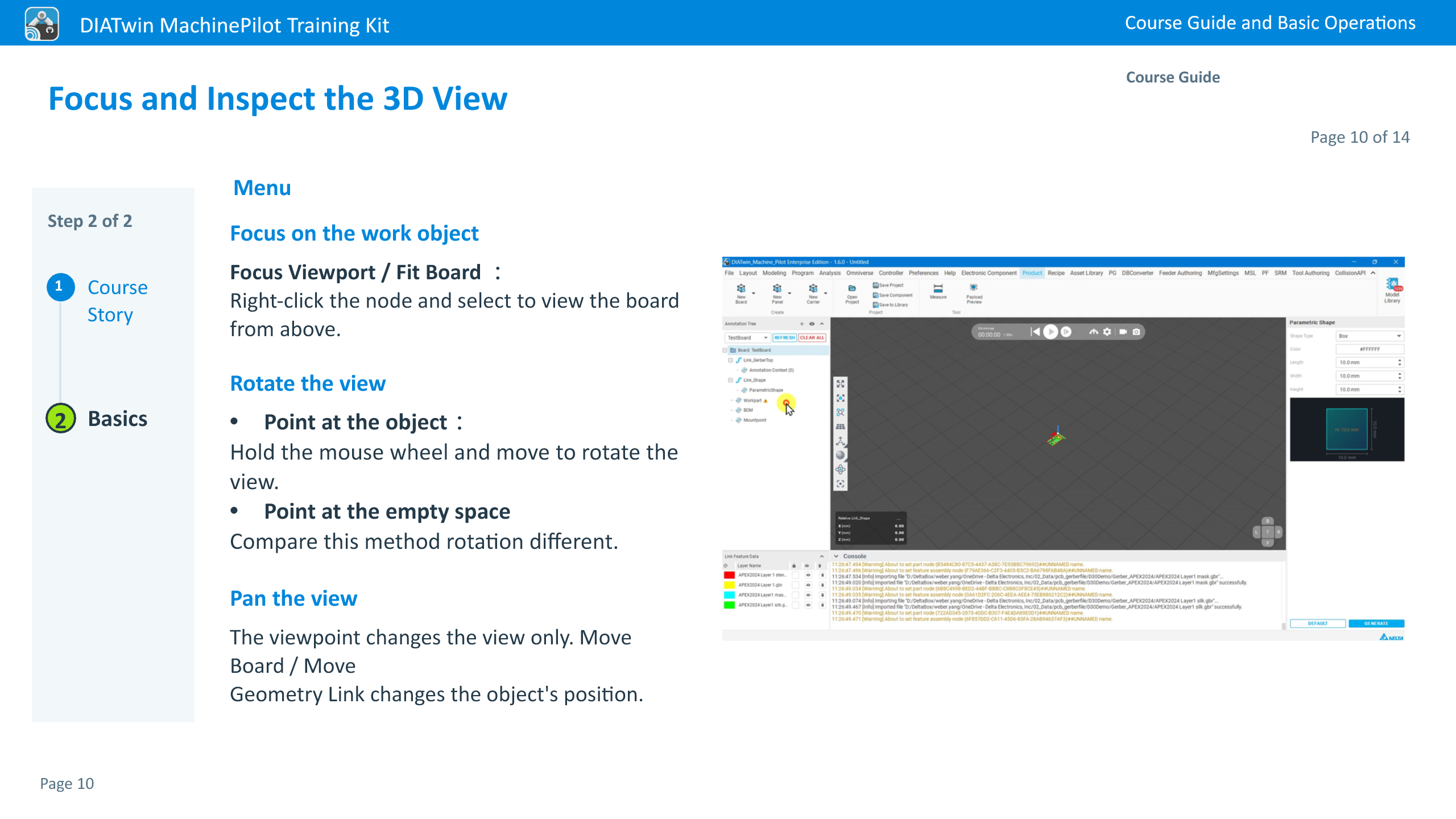 Focus and Inspect the 3D View · Page 10 of 14