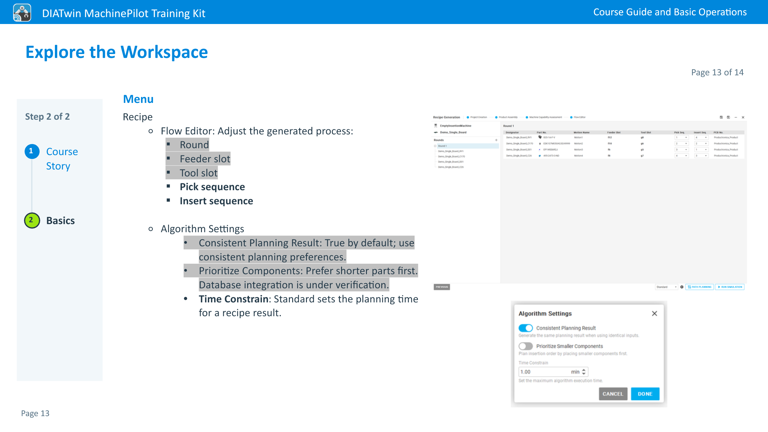 Explore the Workspace · Page 13 of 14