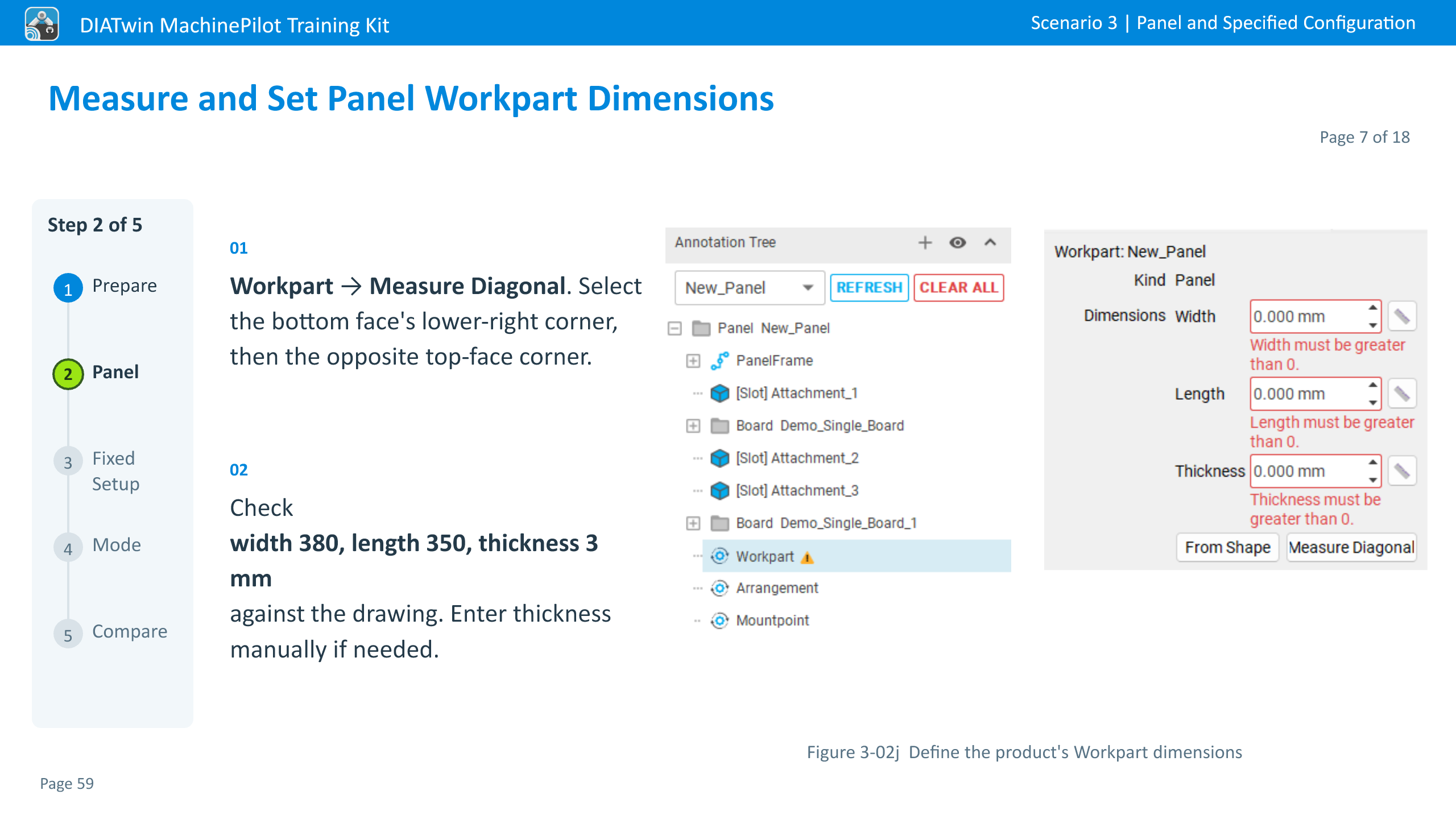 Measure and Set Panel Workpart Dimensions · Page 7 of 18