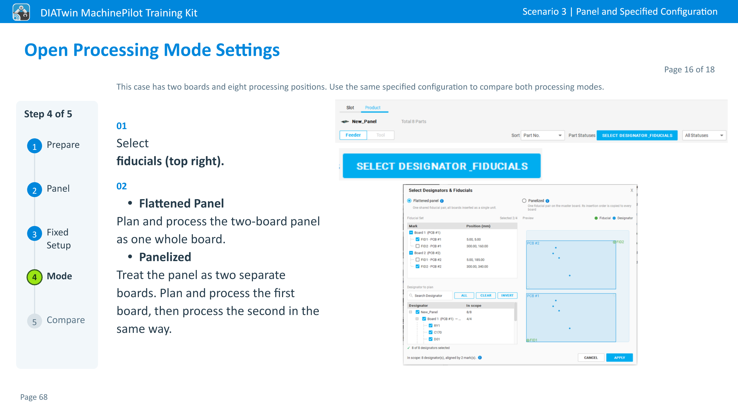 Open Processing Mode Settings · Page 16 of 18