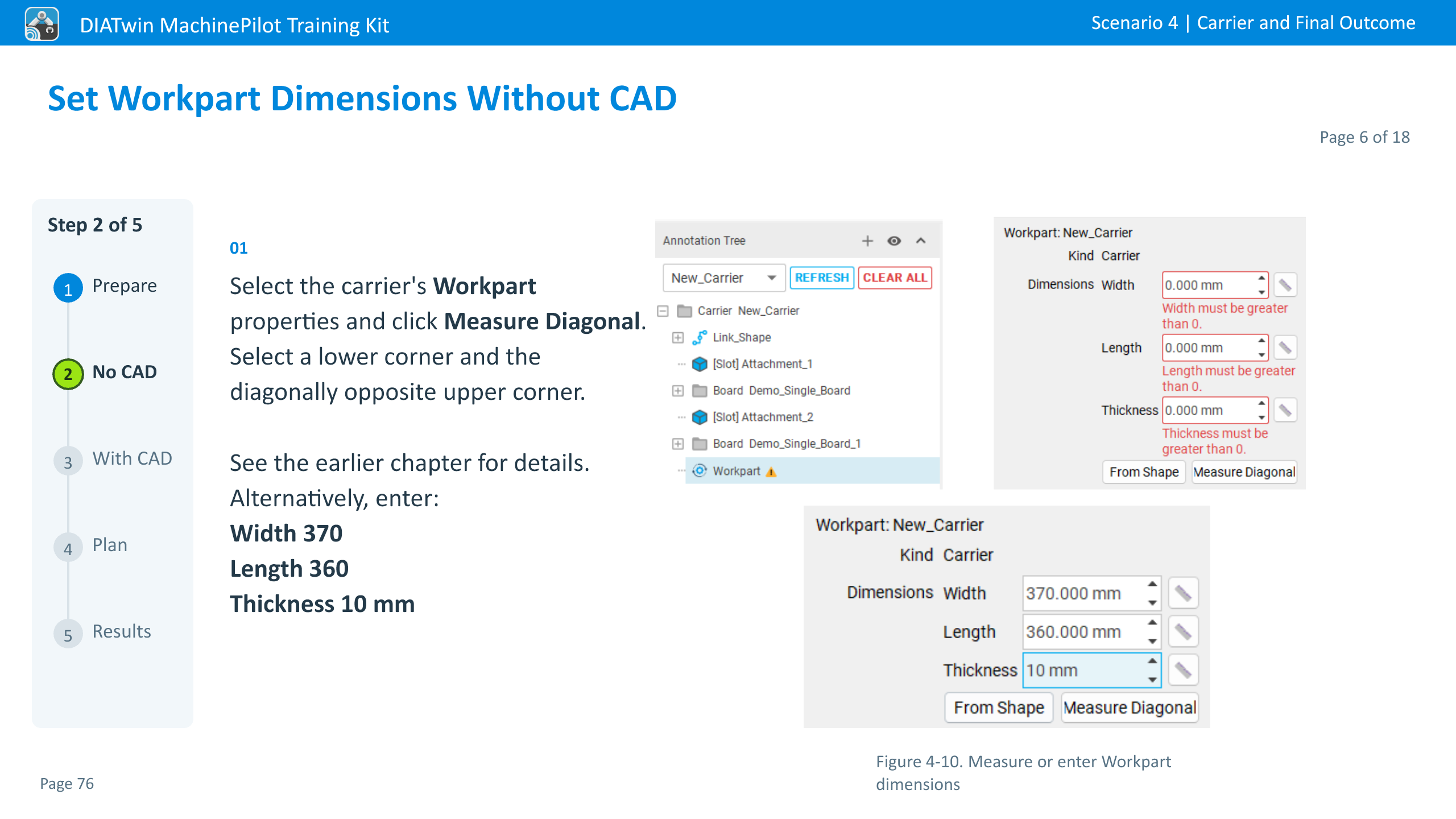 Set Workpart Dimensions Without CAD · Page 6 of 18