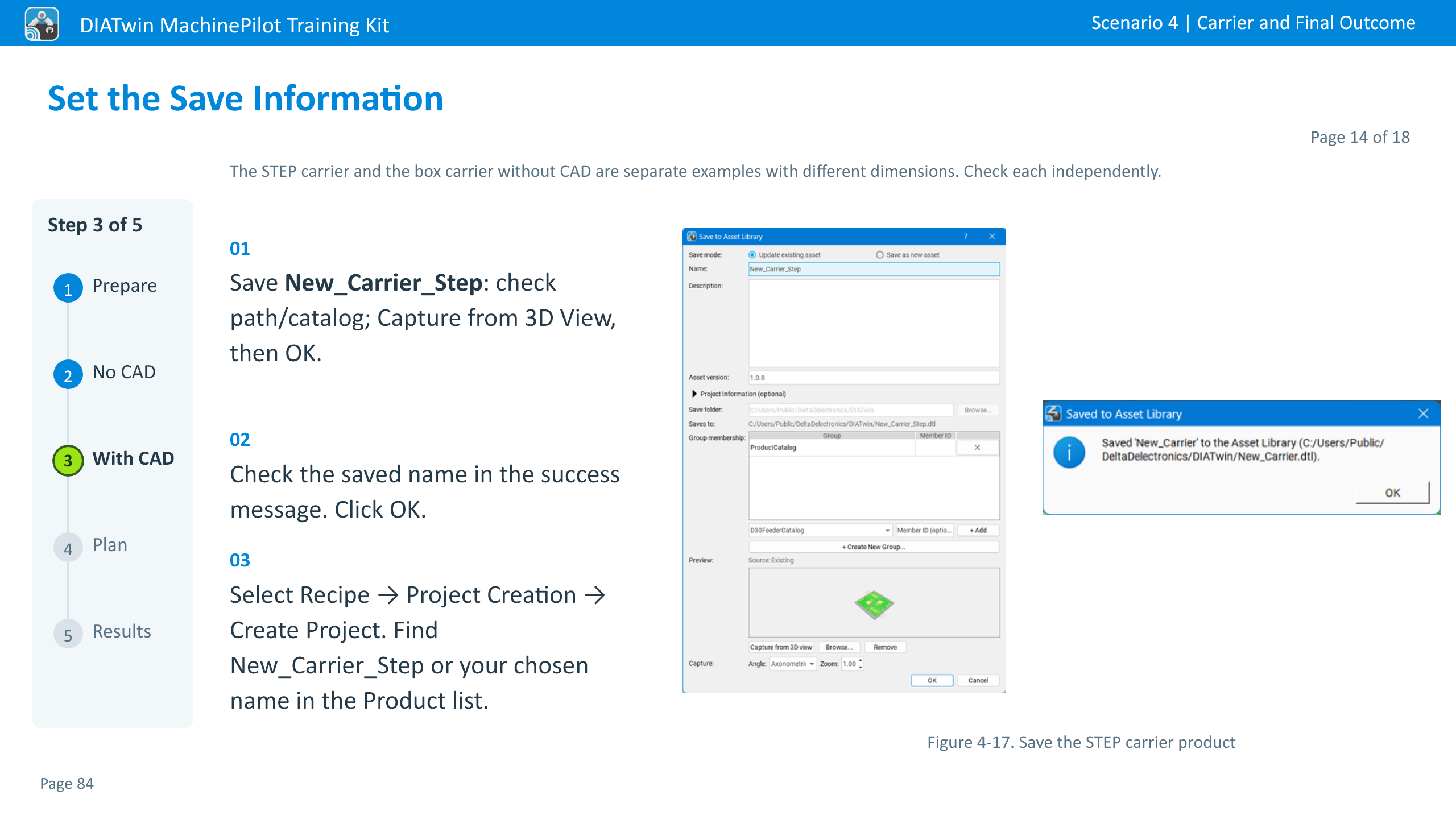 Set the Save Information · Page 14 of 18