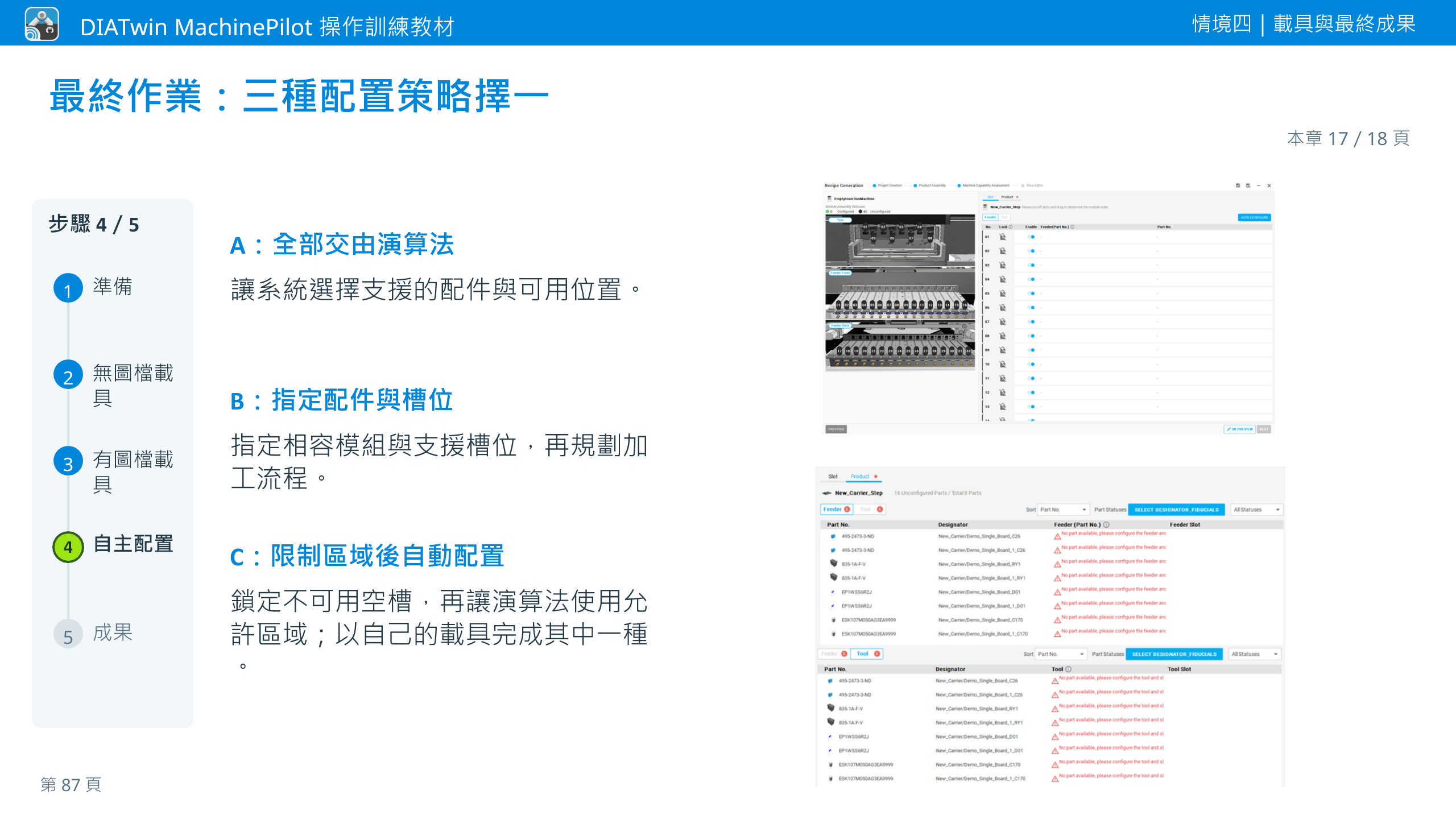 情境四｜載具與最終成果 · 本章 17／18 頁 · 最終作業：三種配置策略擇一